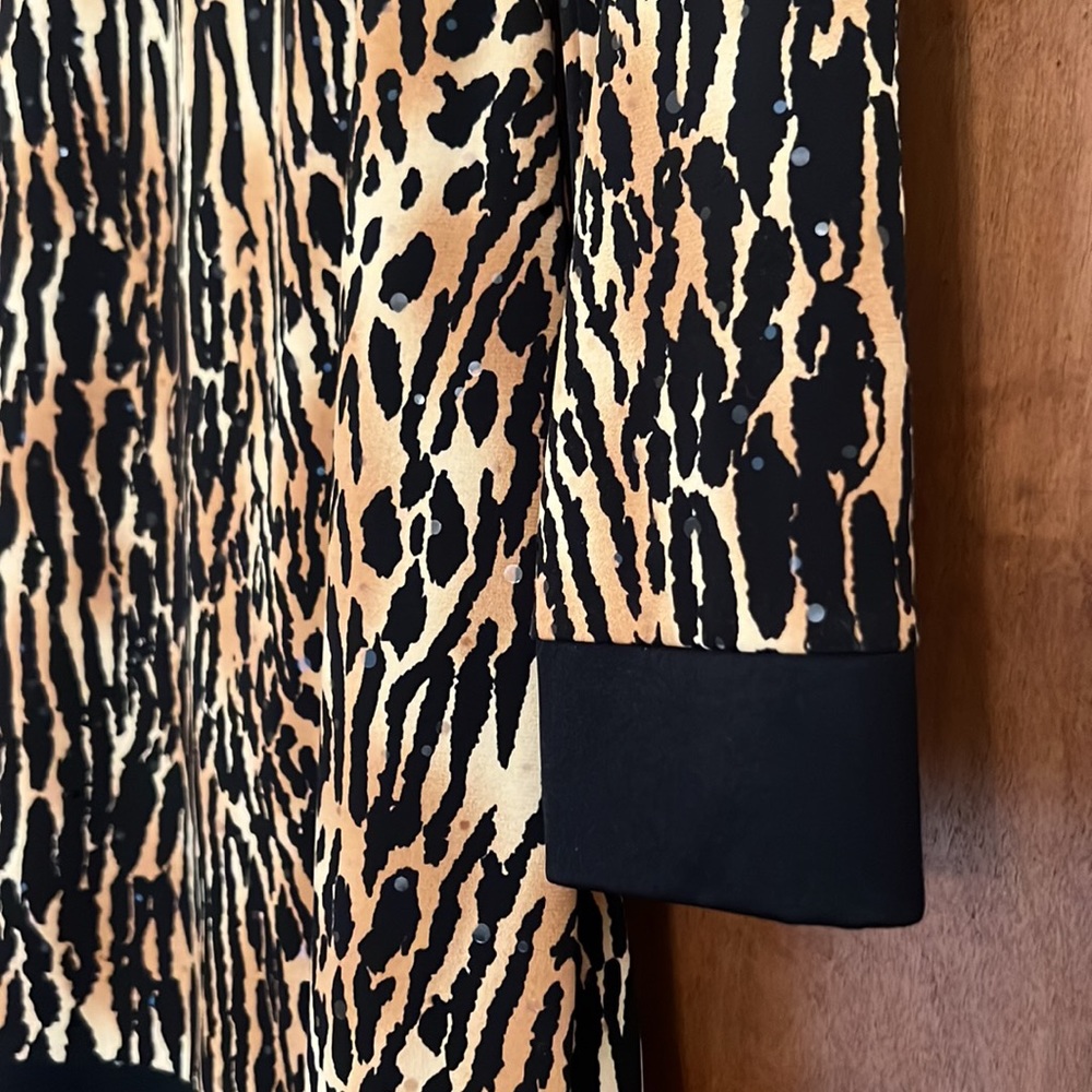 Cache Sequin Leopard Print Sheath Party Dress - image 3